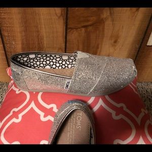 Toms Silver Glitter Shoes